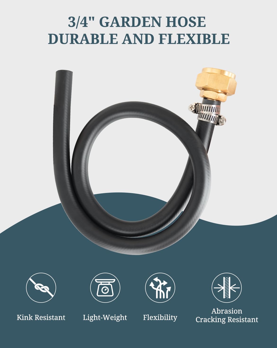Phivan hose with stainless steel tightening fixture and brass connector for durable, leak-free use