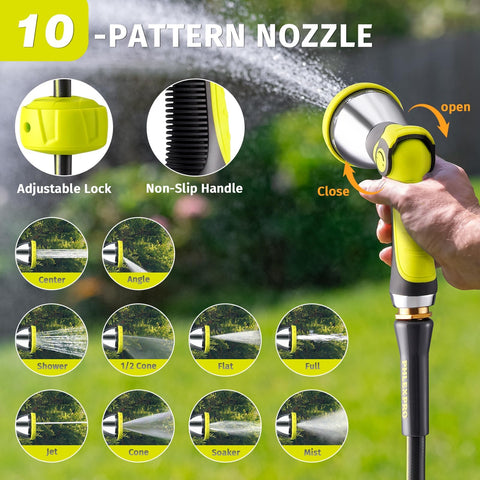 Close-up of slow-return system delivering smooth retraction after watering.