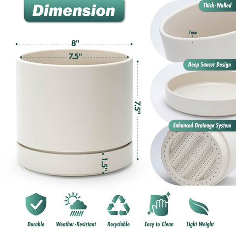 Phoenix Vine 8 inch planter bottom detail highlights the drainage design.