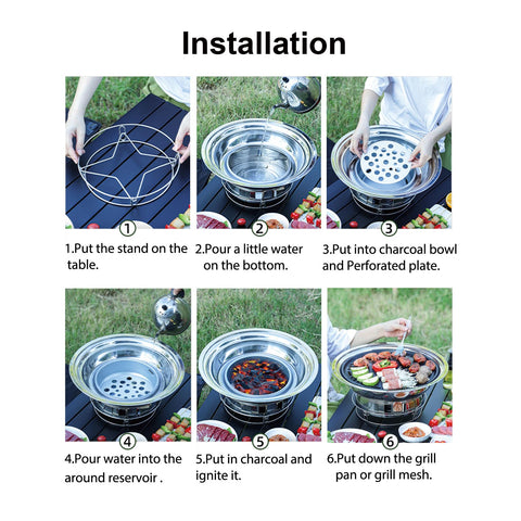 PHOJEWI charcoal ash bowl simplifies cleanup and charcoal management.