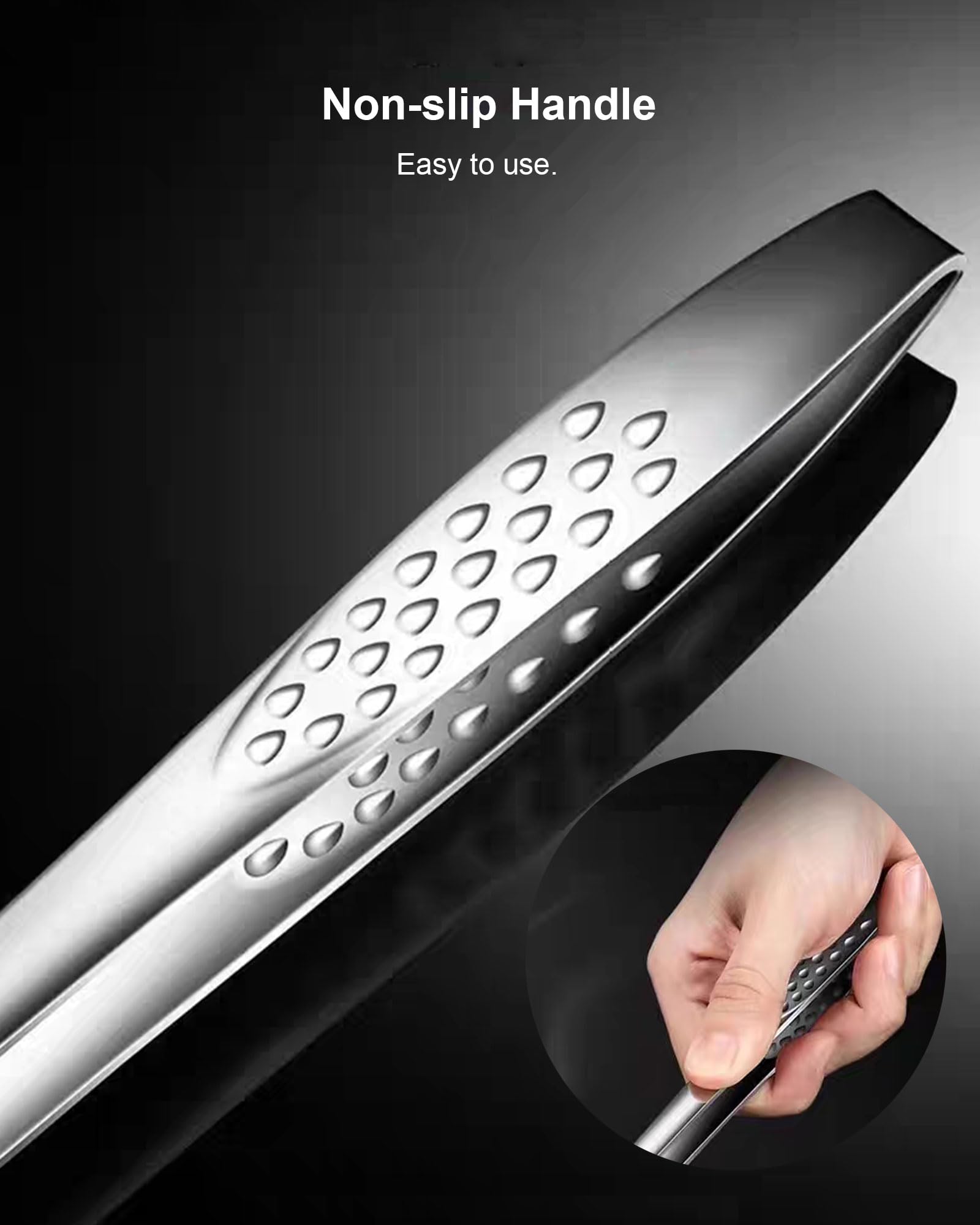 PHOJEWI durable BBQ tongs for kitchen and outdoor use