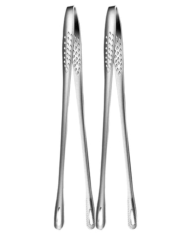 PHOJEWI Korean BBQ tongs 11 inch with anti-slip grip for safe grilling