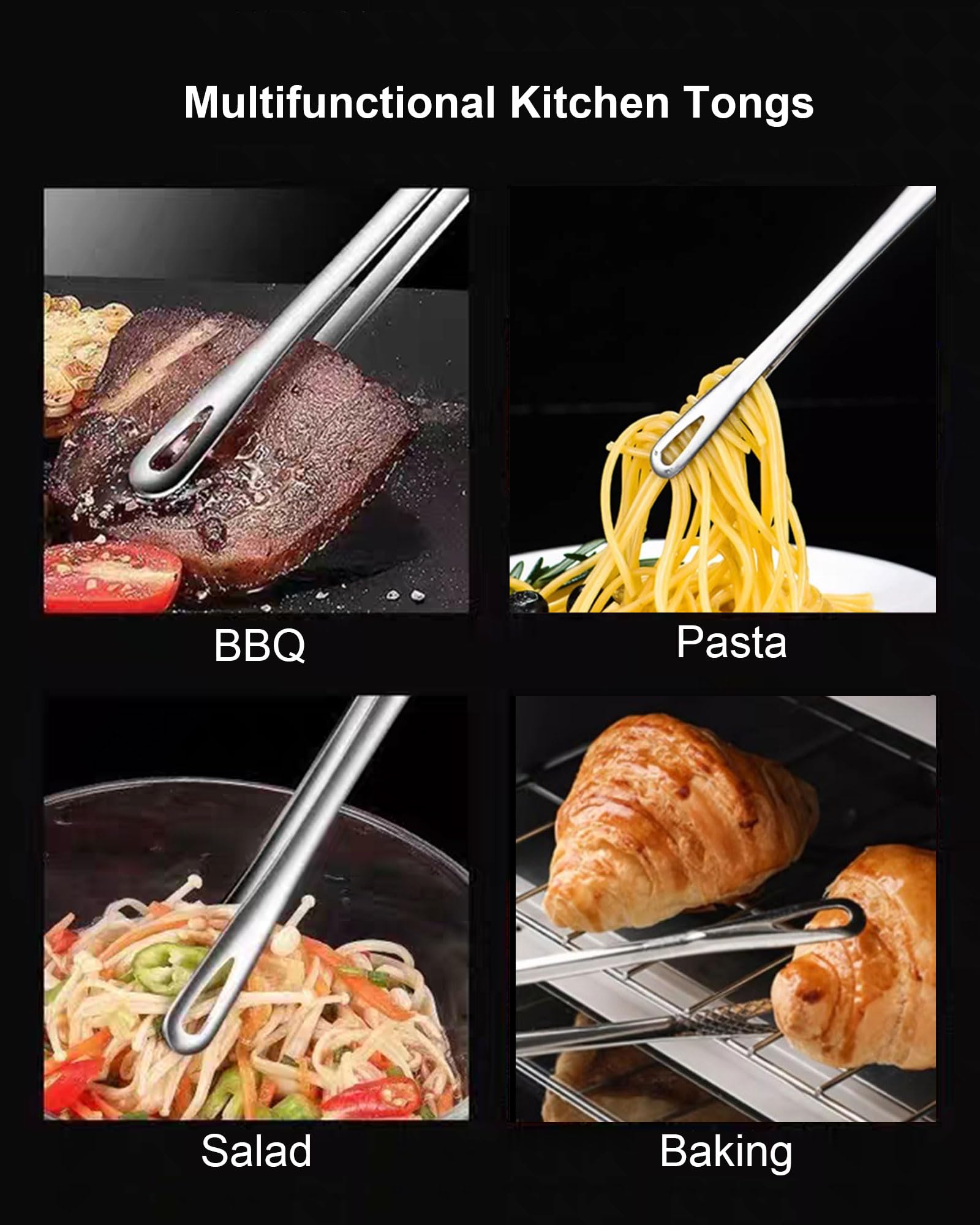 PHOJEWI two-pack 11 inch tongs for family gatherings and buffets
