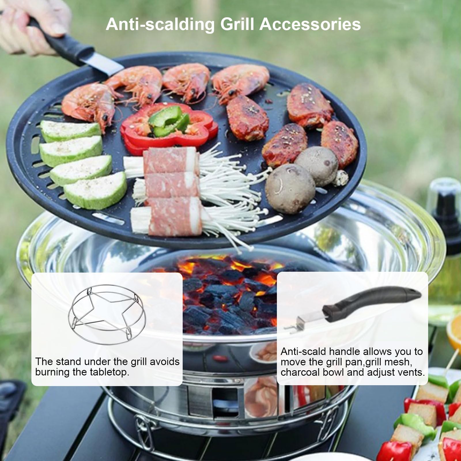 PHOJEWI perforated plate promotes airflow for thorough charcoal burning.