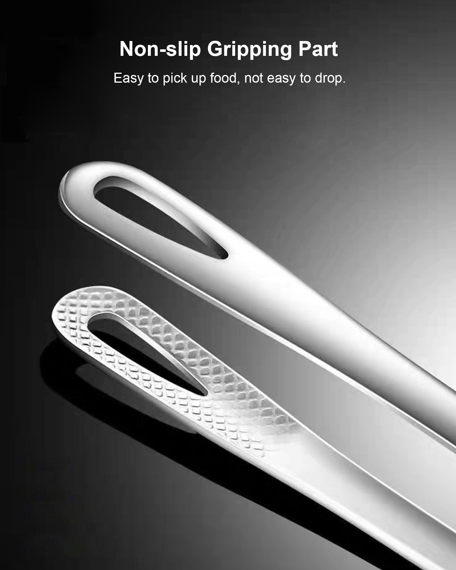 PHOJEWI stainless steel tongs 11 inch long for easy food pickup