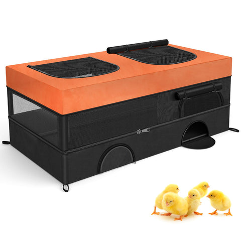 Phoncoo 64-inch brooder box top view showing spacious interior for 30–35 chicks