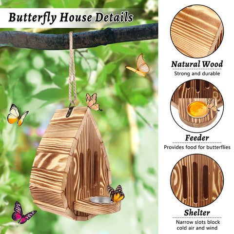 Phoncoo butterfly feeder with metal attachment provides clean water for pollinators.