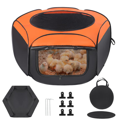 Phoncoo Chick Brooder Box front view shows double doors for easy access and inspection