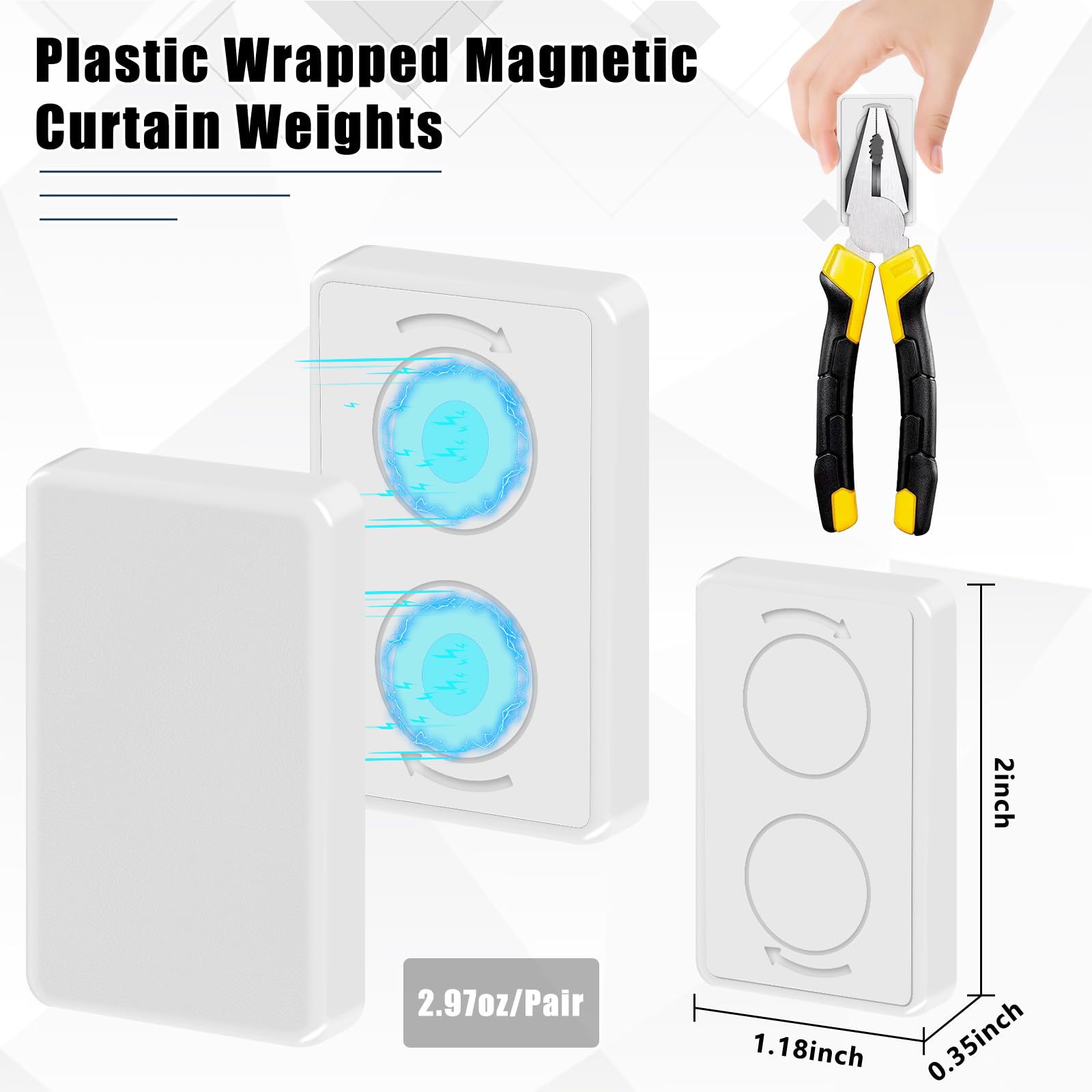 Phoncoo magnetic drapery weights grip fabric for stable hanging.