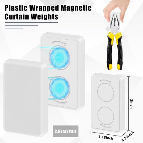 Phoncoo magnetic drapery weights grip fabric for stable hanging.