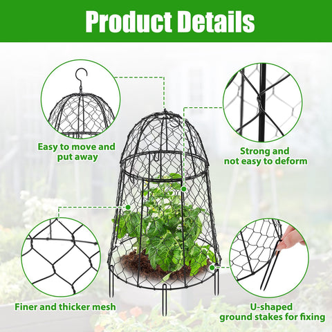 Phoncoo metal chicken-wire cage guards plants from animals while staying breathable.
