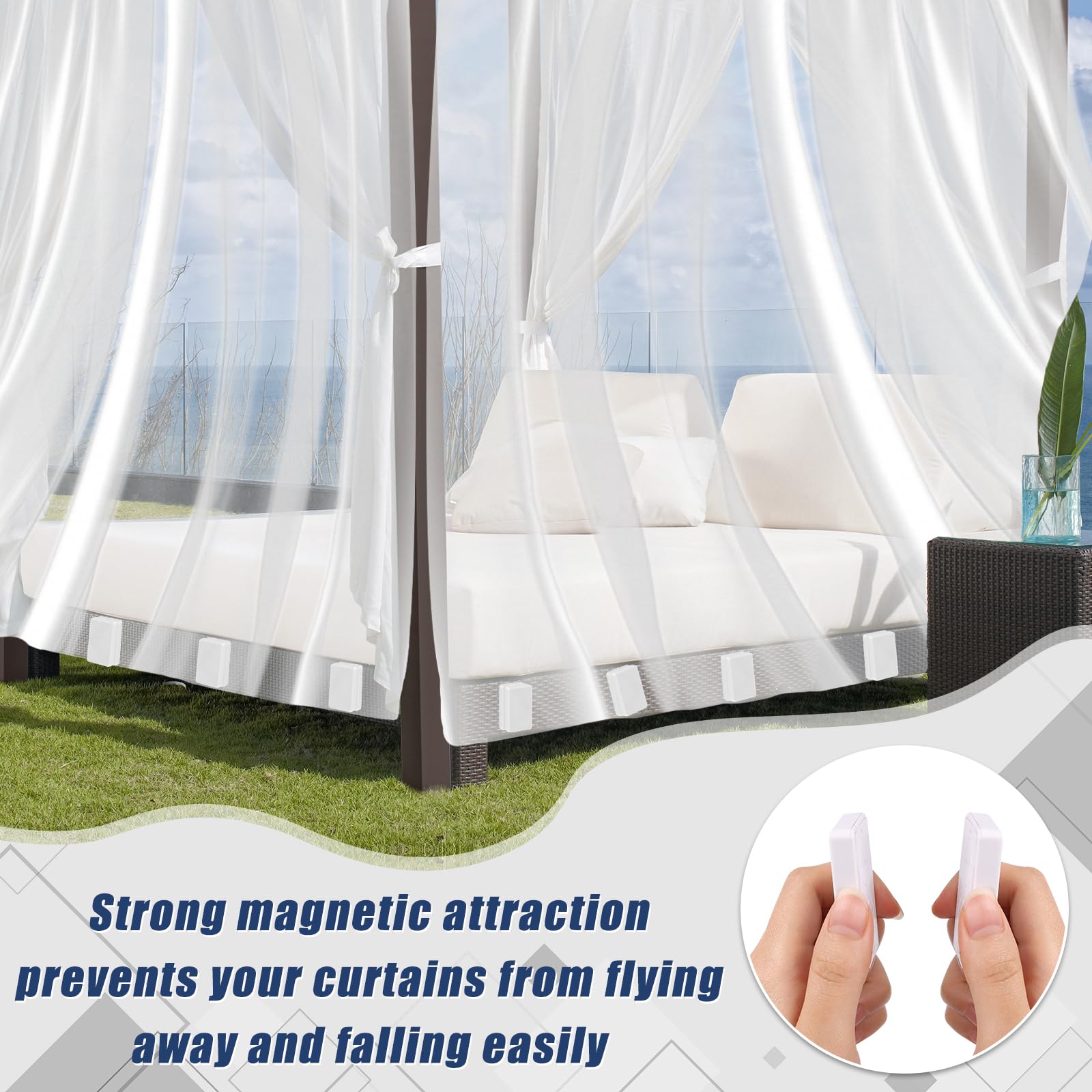 Phoncoo shower curtain weights stay in place without tools.