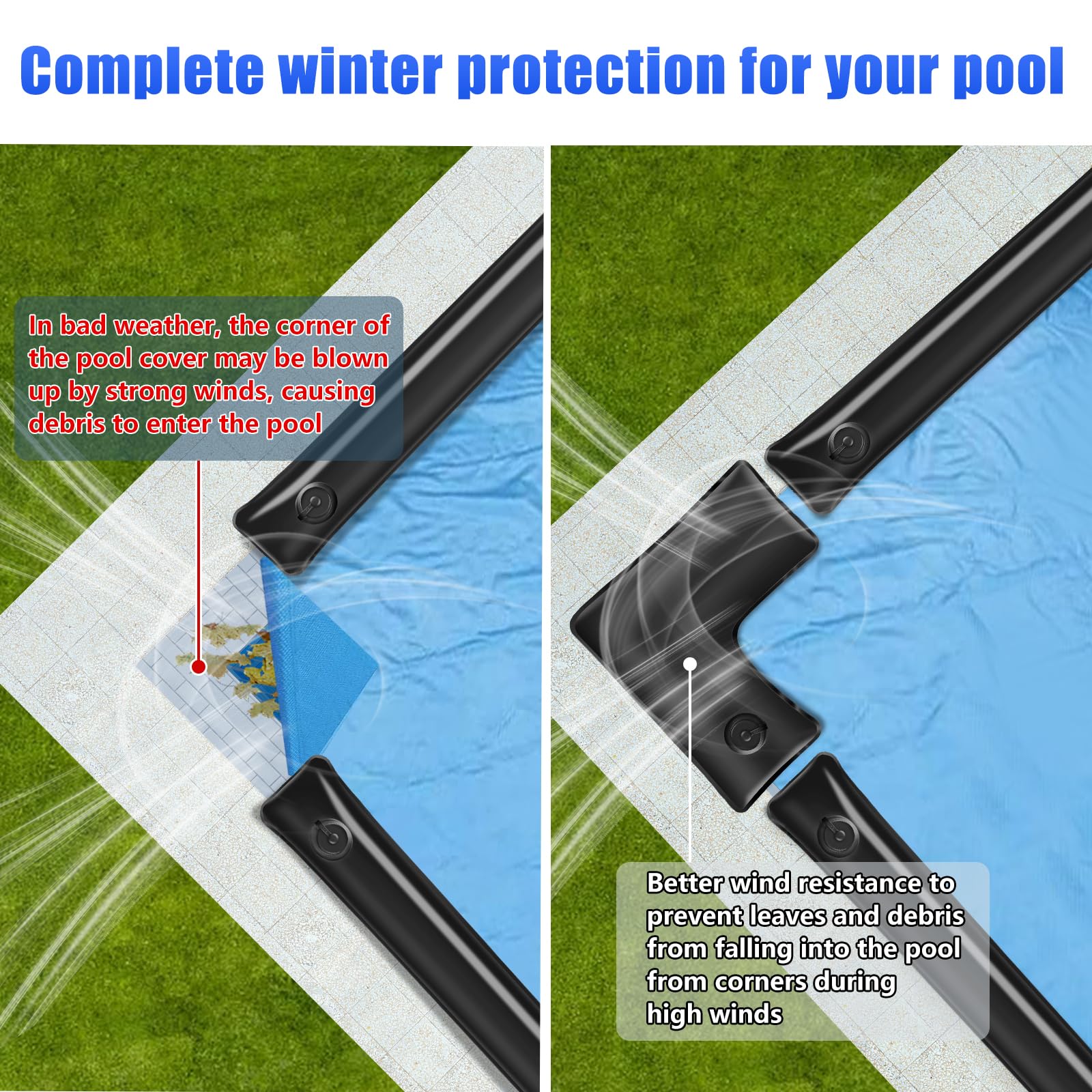 Phoncoo single-chamber water bags adapt to various inground pool shapes
