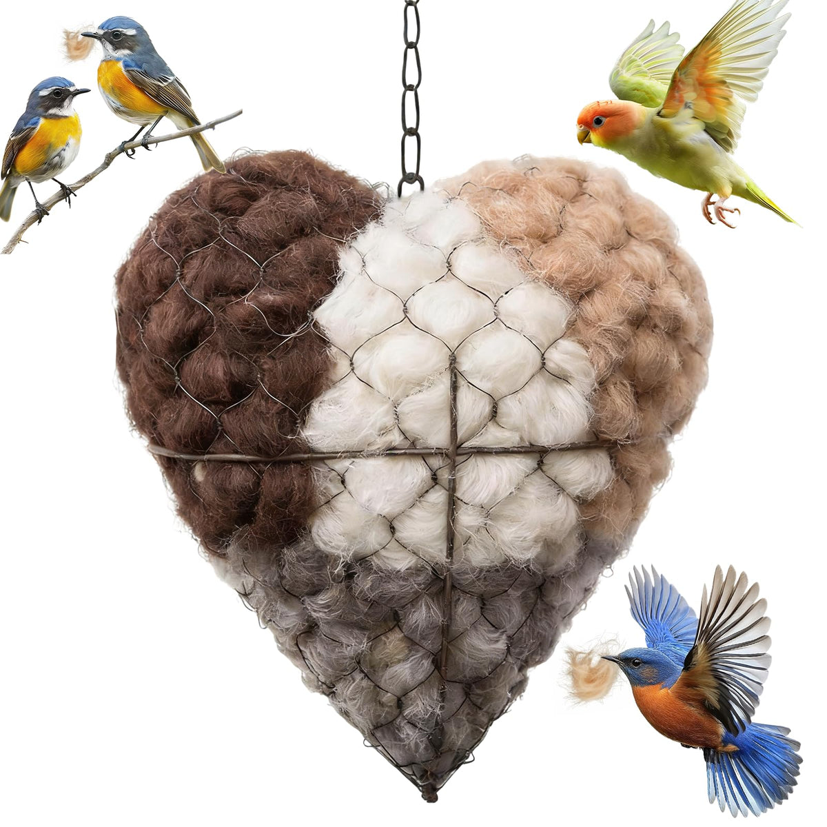 PHONORY heart-shaped nest ready for hummingbirds in the garden