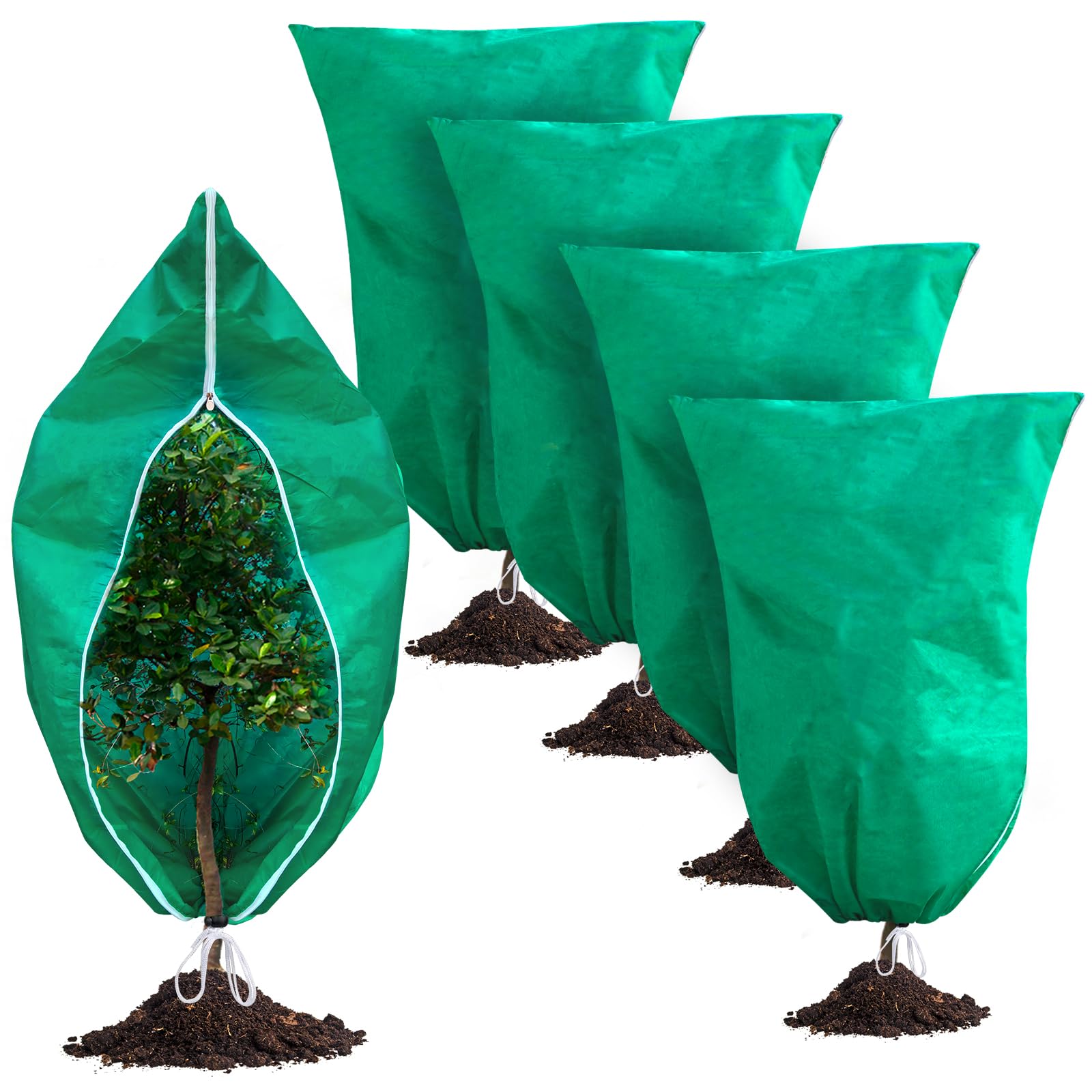 Phopich frost cover with zipper protects outdoor plants from frost.