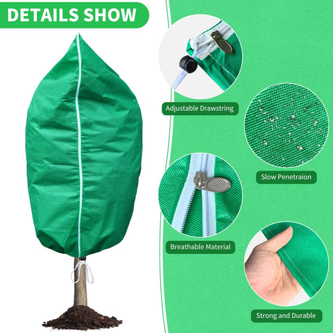 Phopich frost protection blanket shields shrubs from snow and hail.