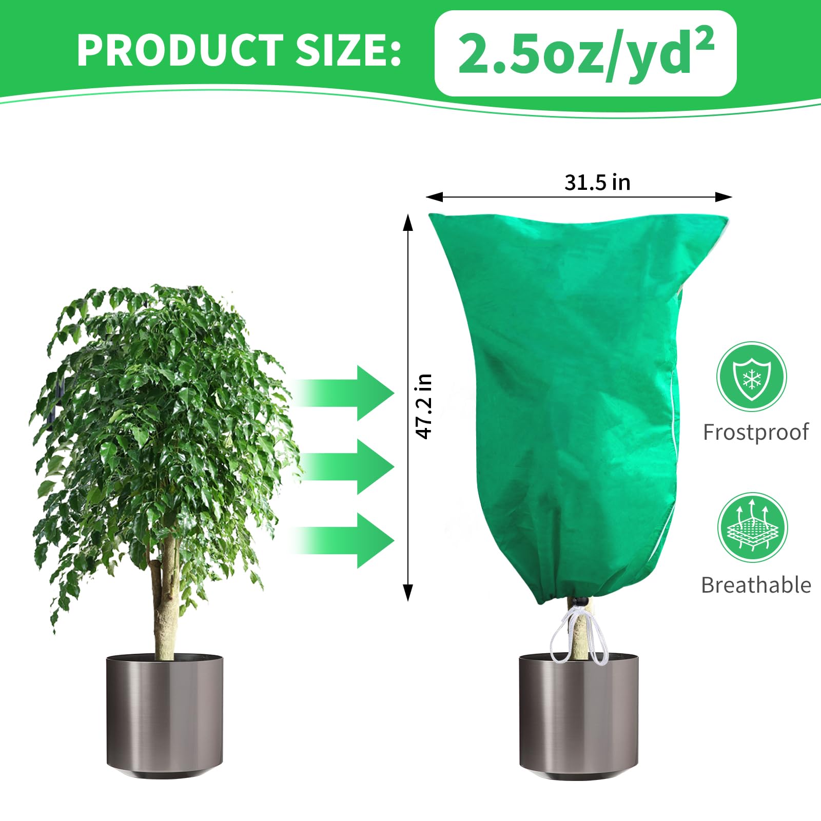 Phopich breathable plant cover guards plants from sun and pests.