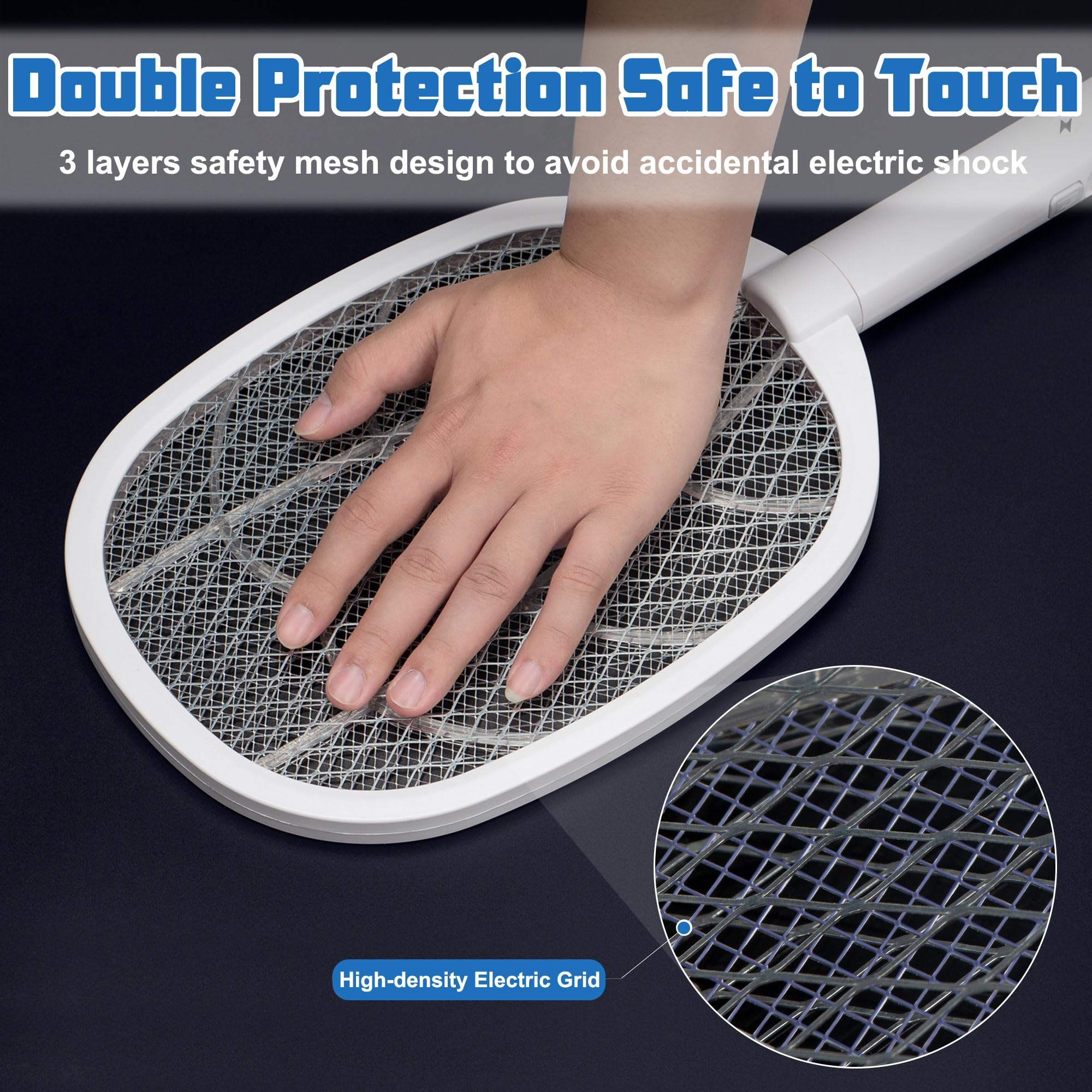 Phosooy three-layer safety mesh close-up protecting during use.