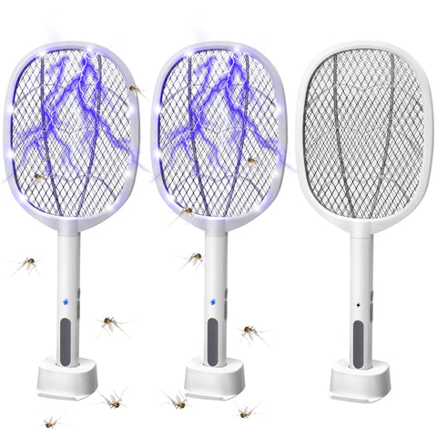Phosooy 3-pack electric fly swatters ready for quick indoor use.