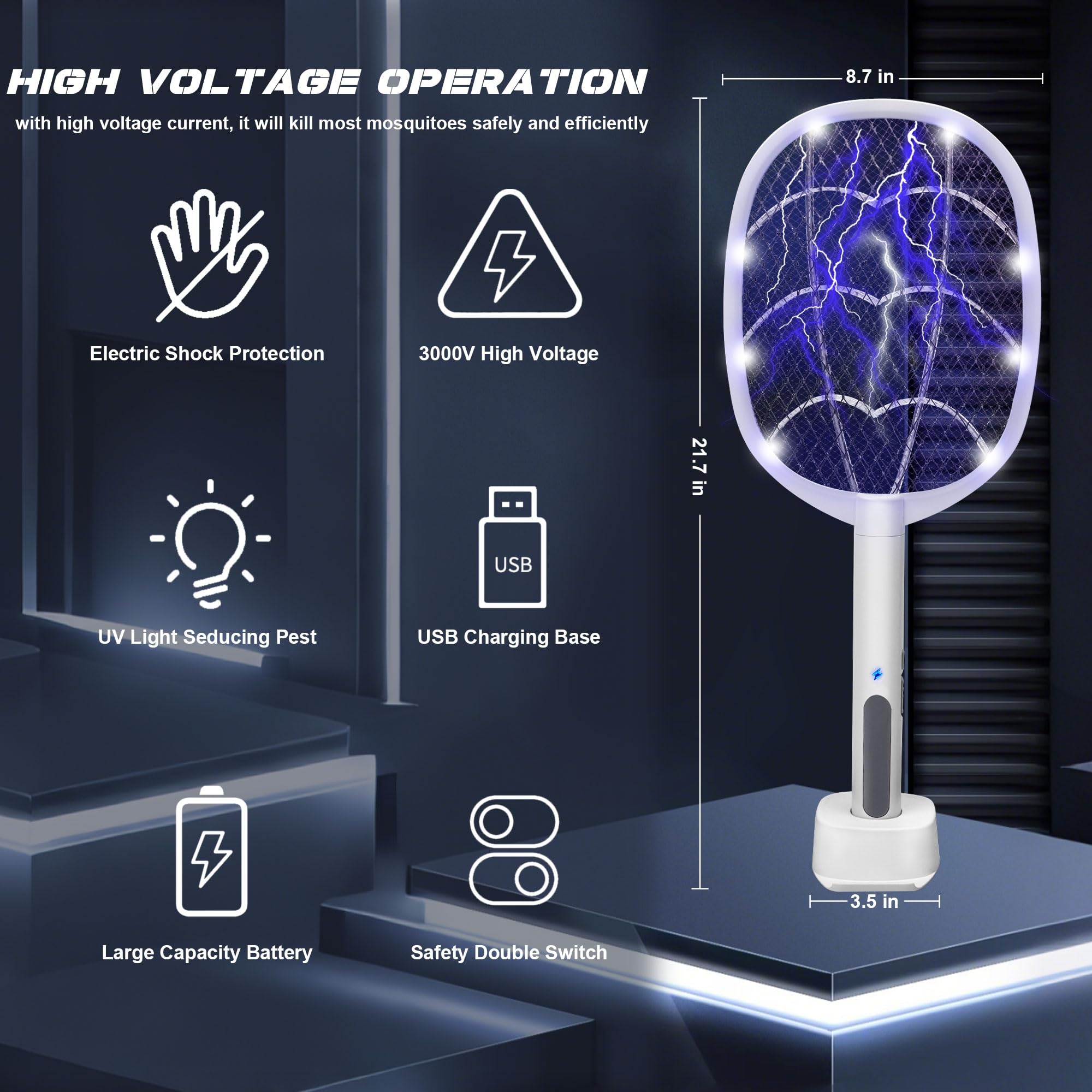 Phosooy handheld mode swatter in action for fast pest control.