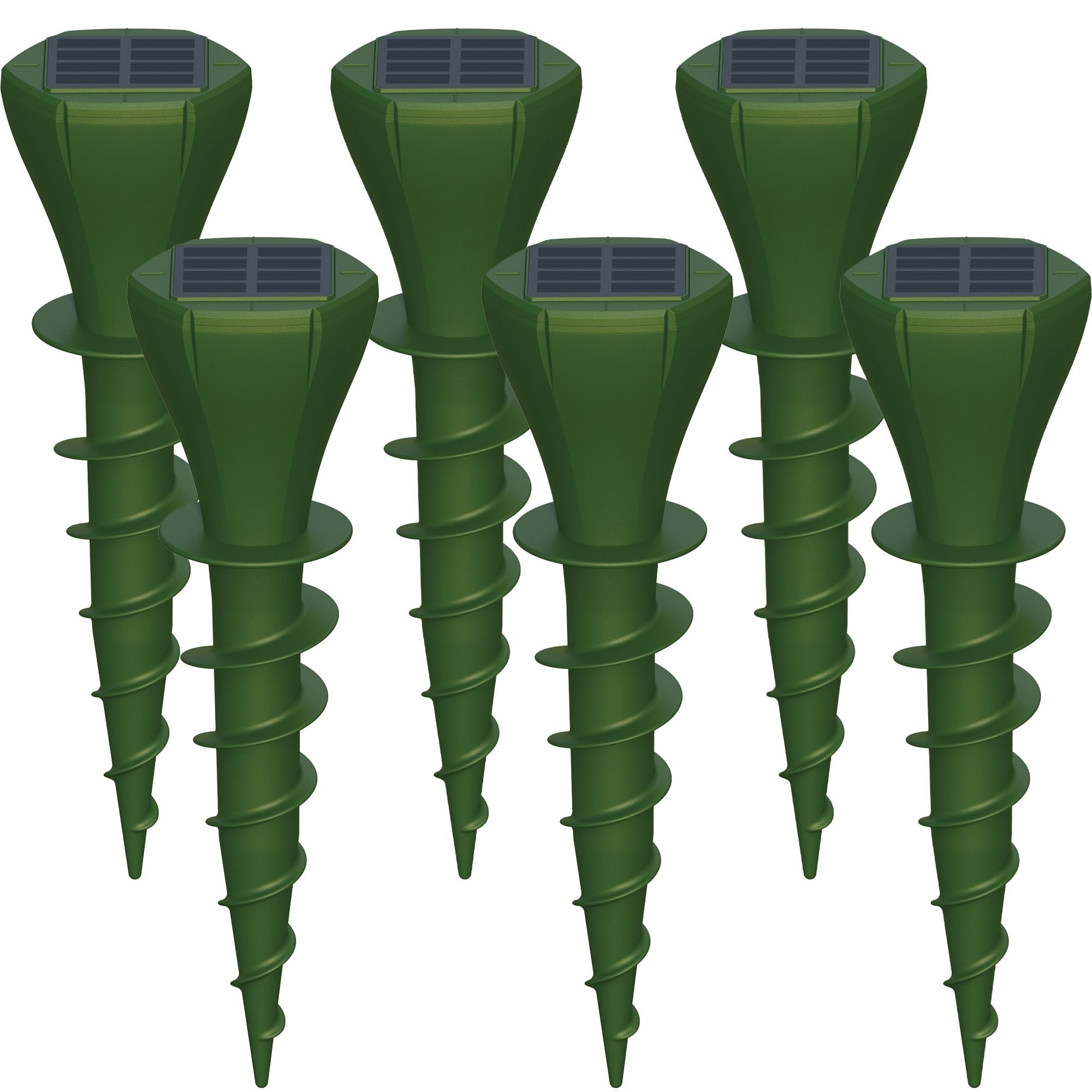 Phosooy Solar Mole Repellers pack front view demonstrates compact, sun-powered pest protection.