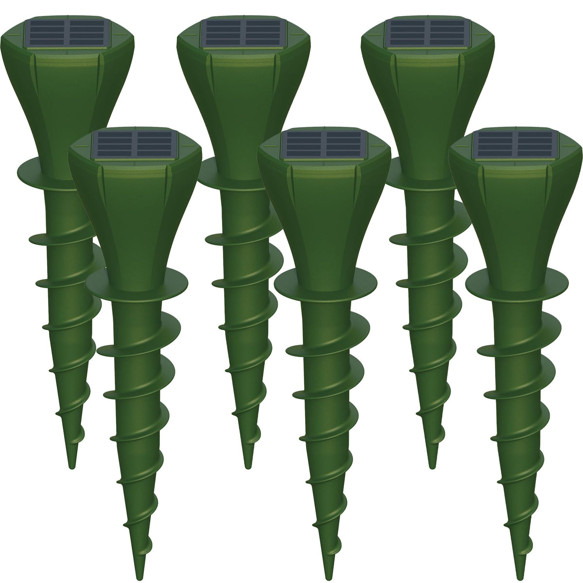 Phosooy Solar Mole Repellers pack front view demonstrates compact, sun-powered pest protection.