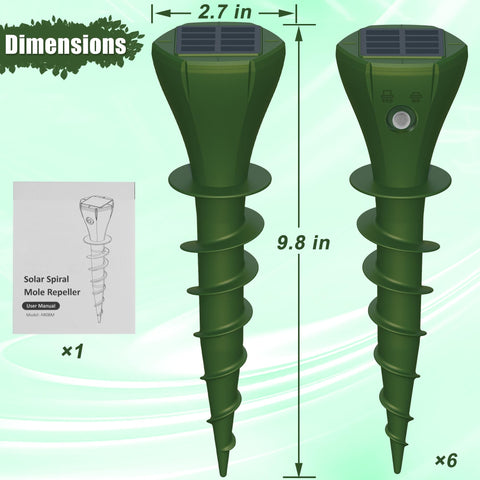Phosooy Solar Mole Repellers pack side view highlights discreet garden safeguard.