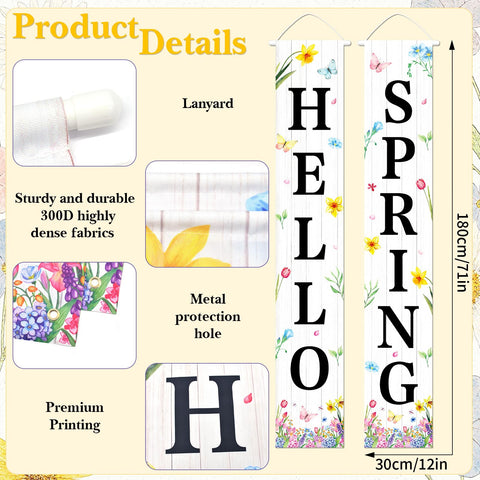Photken banner featuring flowers and butterflies brightening porch decor