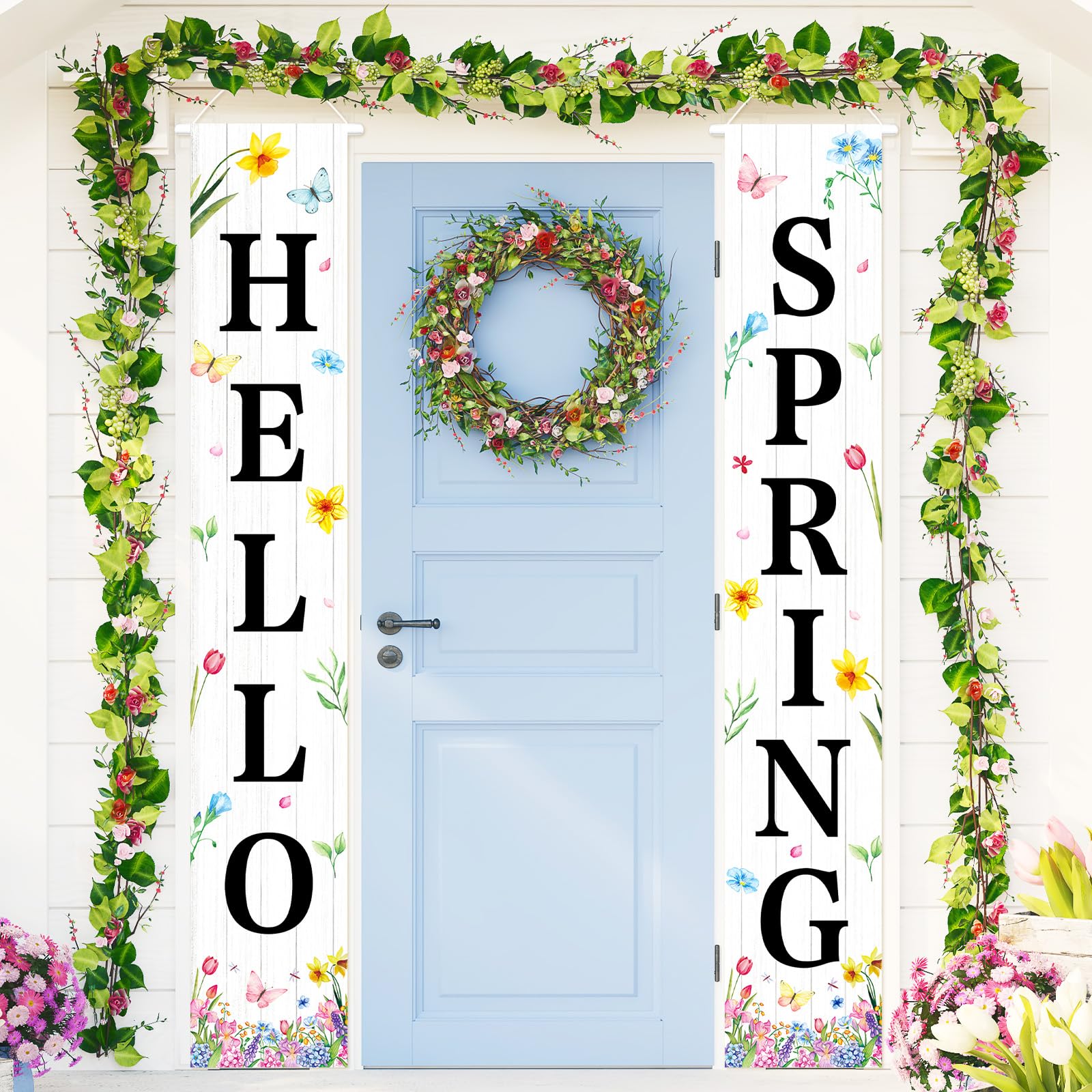 Photken reusable washable polyester banner designed for yearly spring use
