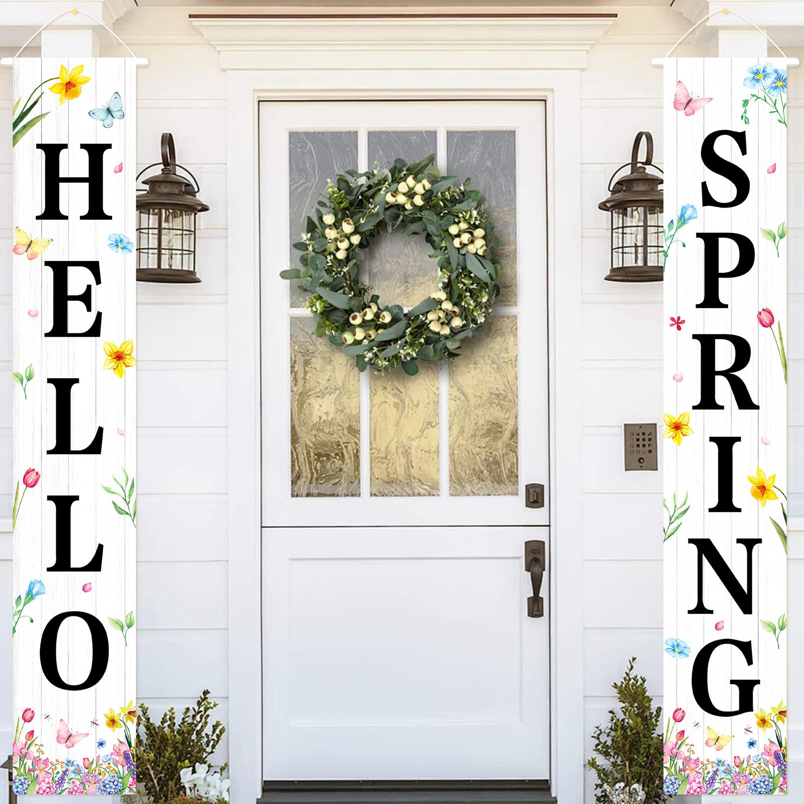Photken white wood background banner adds rustic farmhouse charm