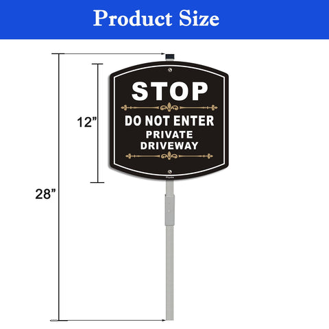 Phyabe driveway sign-28-inch aluminum improves year-round outdoor durability.
