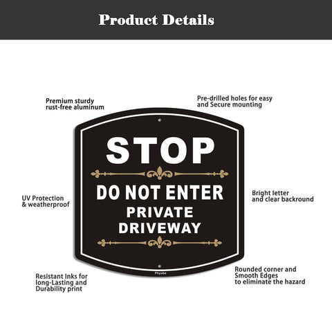 Phyabe heavy-duty driveway sign with reflective coating boosts night visibility.