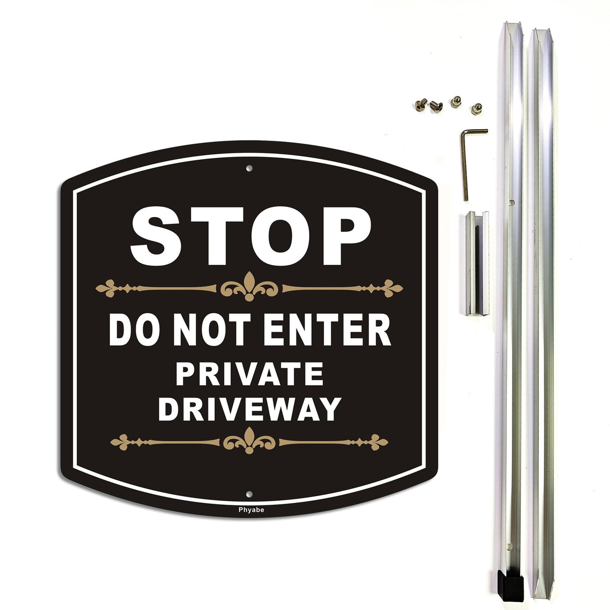 Phyabe Stop Do Not Enter driveway sign on stake improves outdoor visibility.
