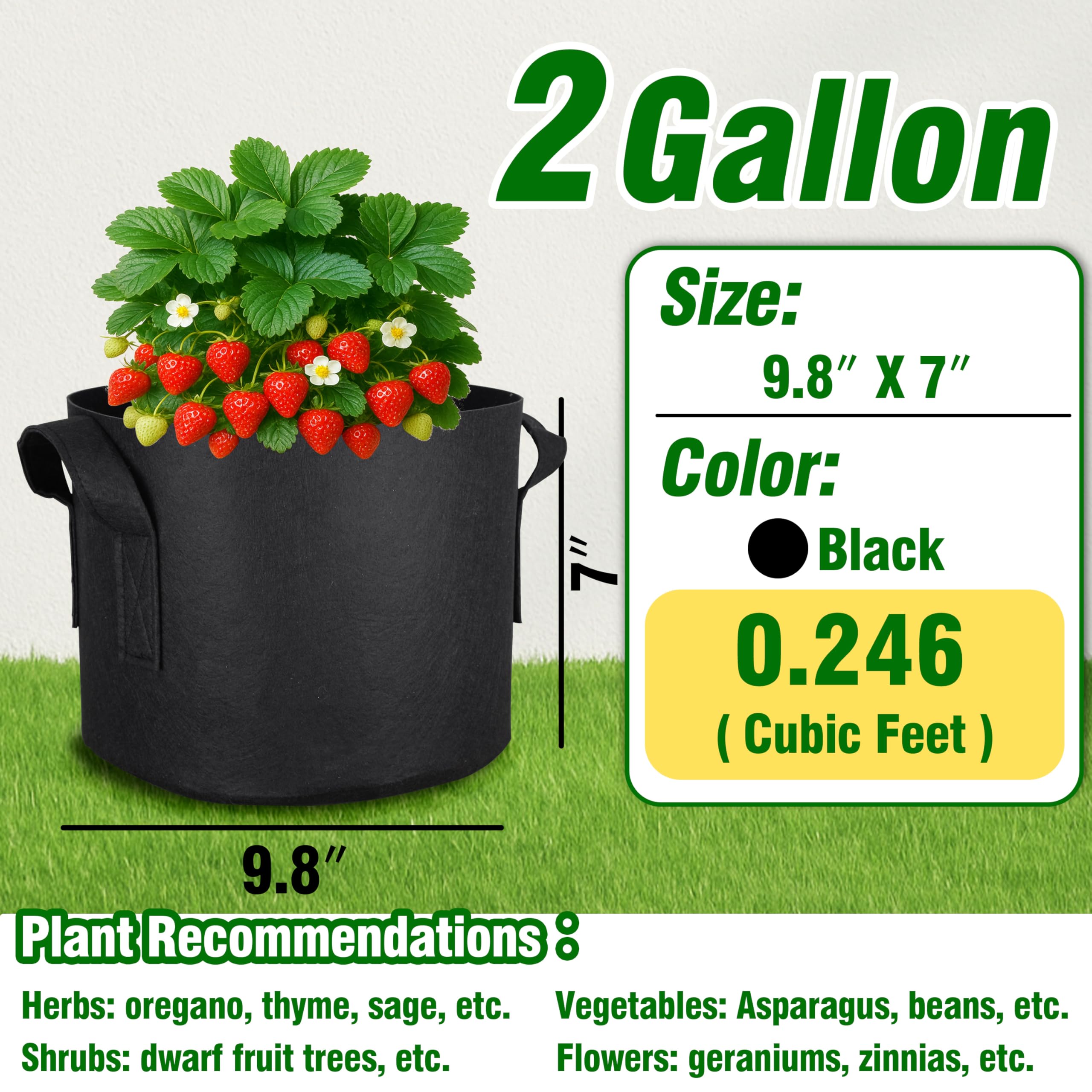 PHYEX heavy-duty fabric pots with handles for sturdy transport