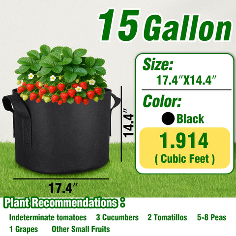 PHYEX heavy-duty fabric pots with sturdy handles for easy transport