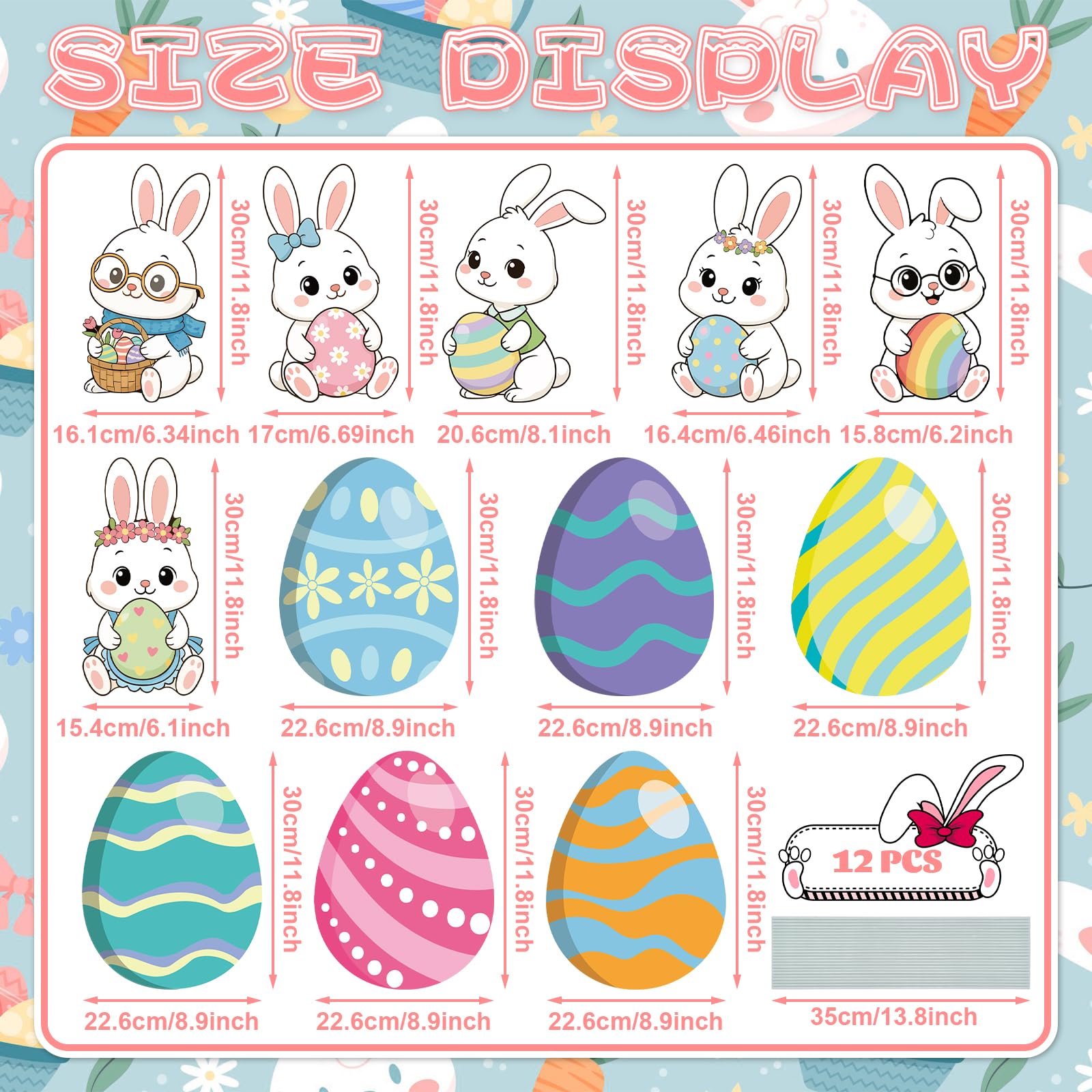 PhyLence Easter bunny yard sign with stakes brightens lawns and driveways.