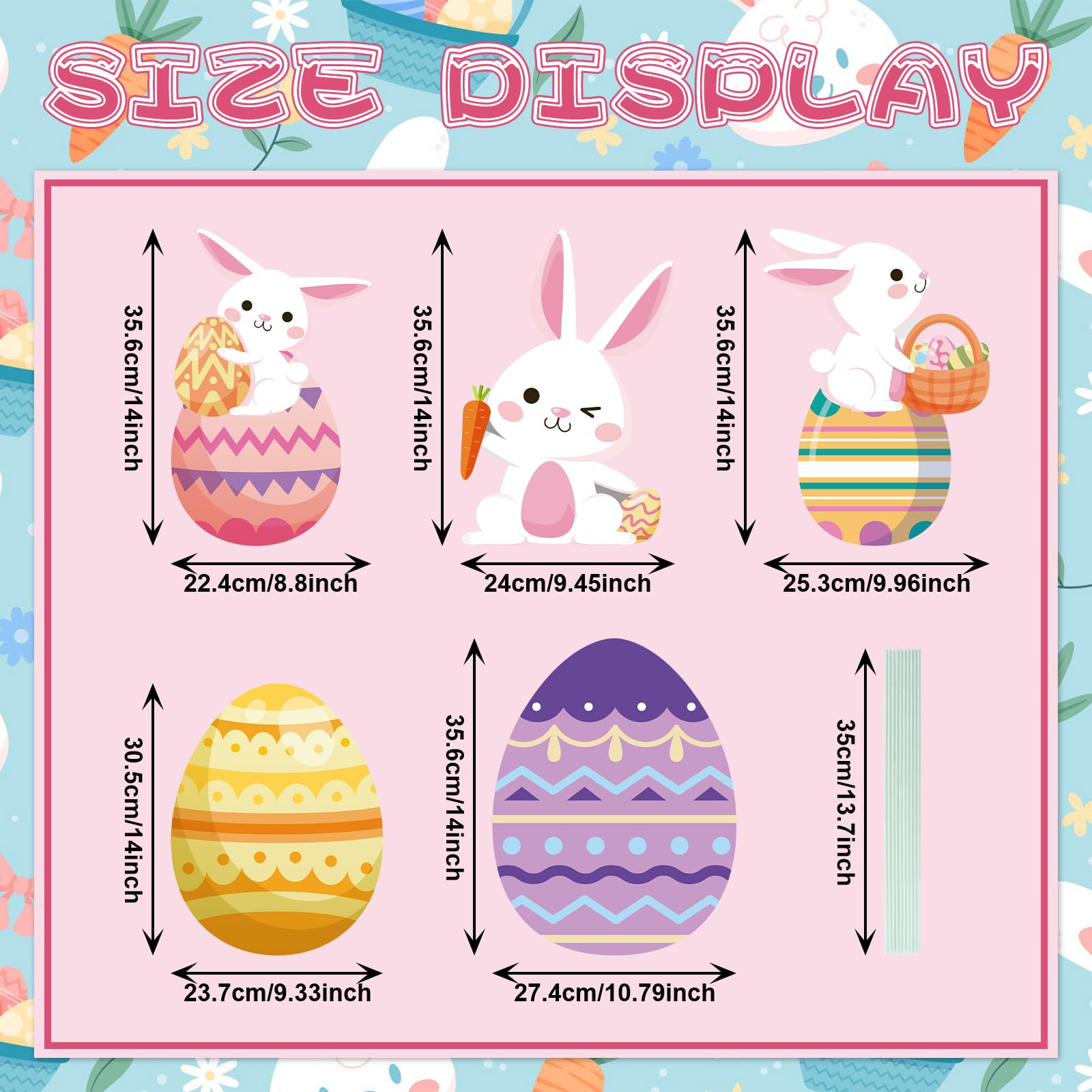 Phylence 48-inch Easter egg yard sign ideal for garden celebrations