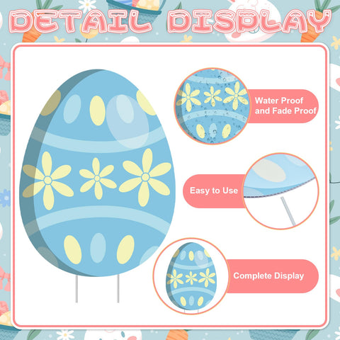 PhyLence Easter egg yard sign with colorful patterns for festive path lining.