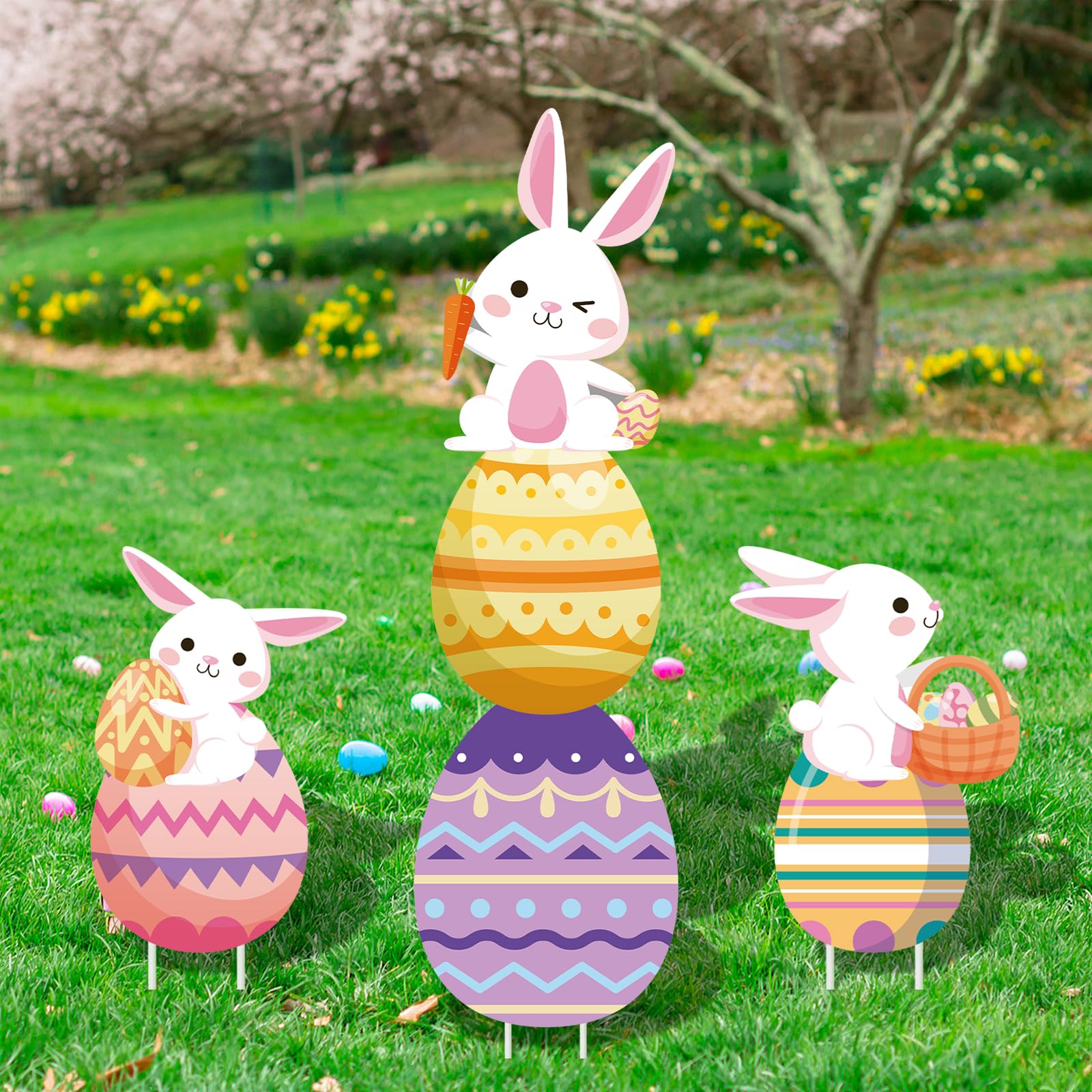 Phylence large outdoor bunny sign adds spring curb appeal