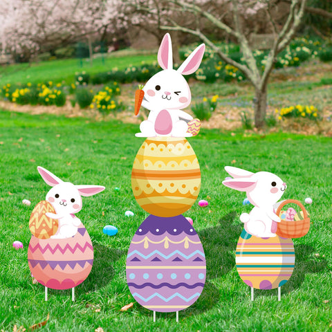 Phylence large outdoor bunny sign adds spring curb appeal