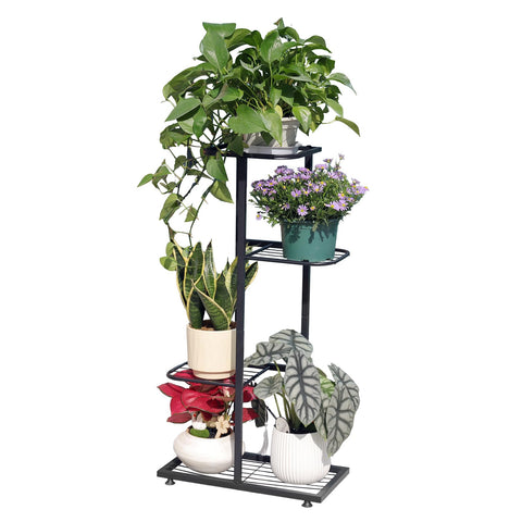 Phyluckny 4-tier plant stand for indoor and outdoor use with space-saving efficiency