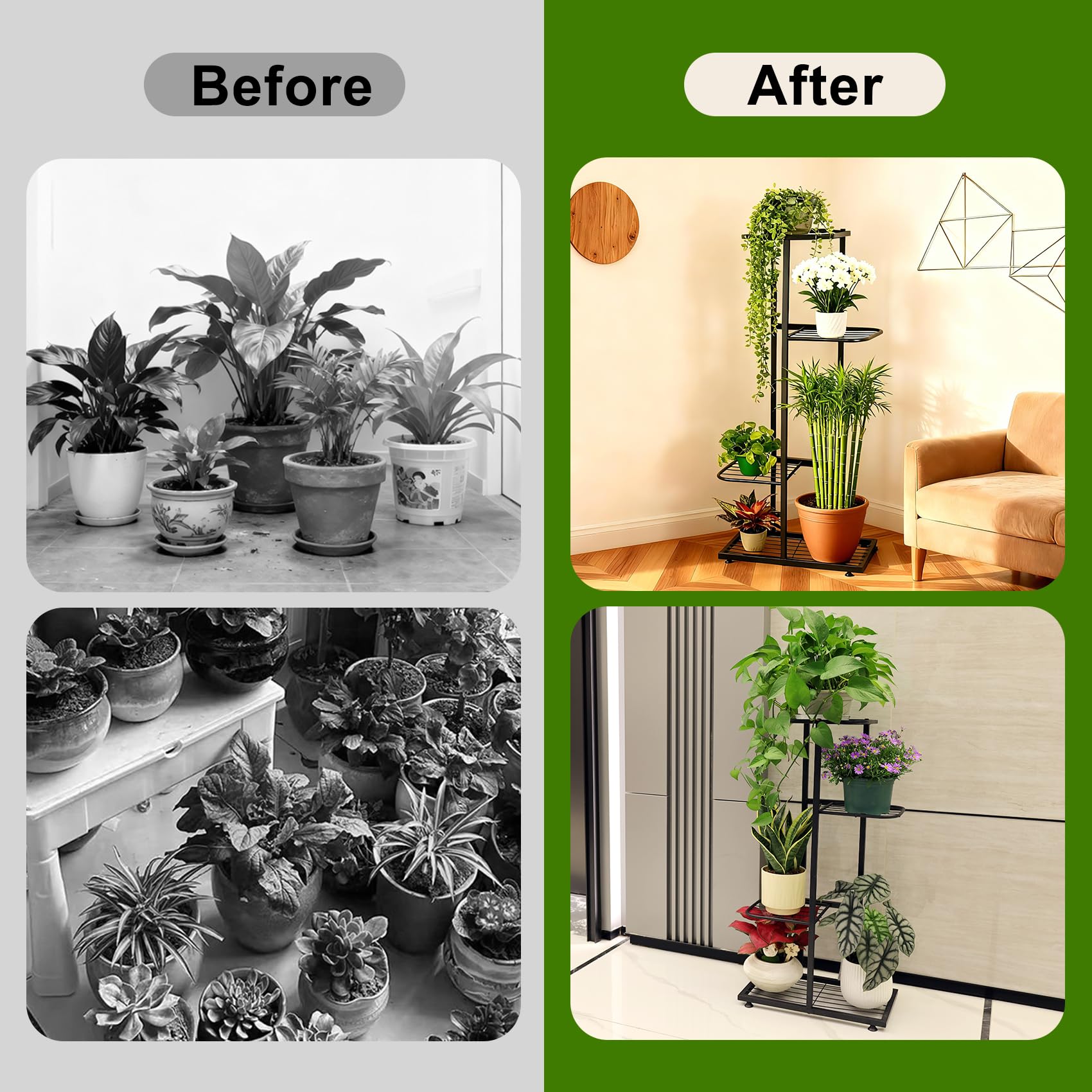Phyluckny adjustable feet keep the stand level on uneven floors