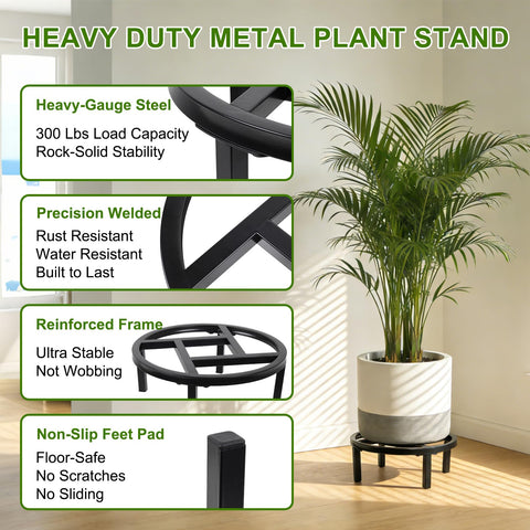 Phyluckny indoor outdoor plant riser black enhances sun exposure.