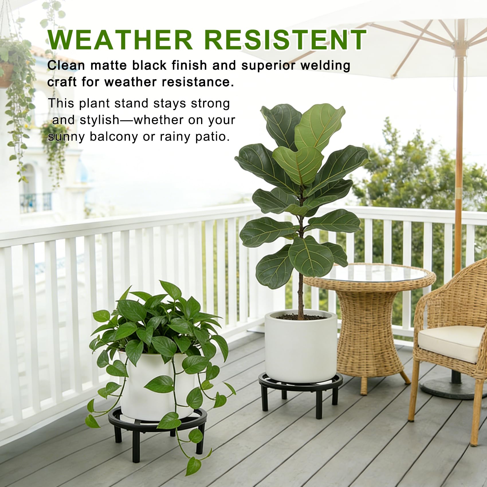 Phyluckny non-slip feet safeguard floors during outdoor use.