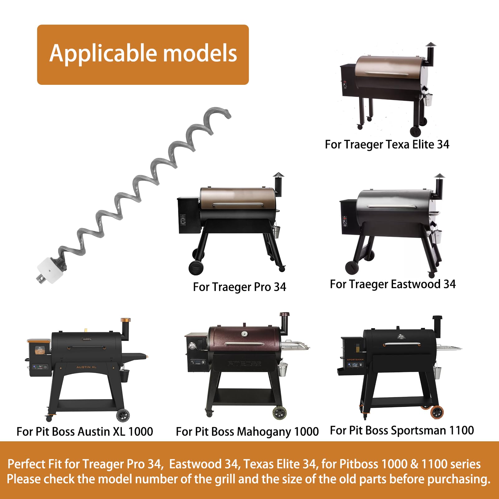 PHYPOBLE auger brush made of durable iron for longer grill life