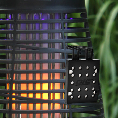 Lure attached to a bug zapper showing easy installation.