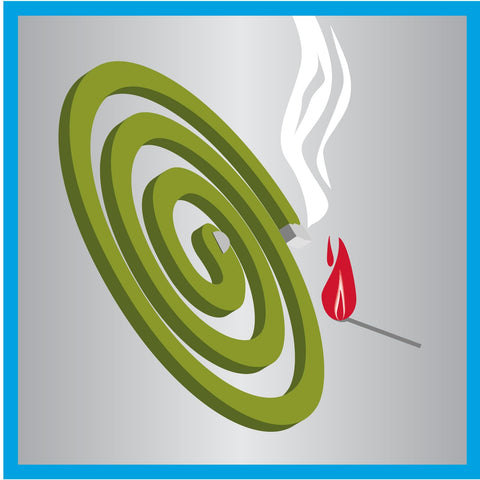PIC Mosquito Repelling Coils close-up of burn wick and steady flame