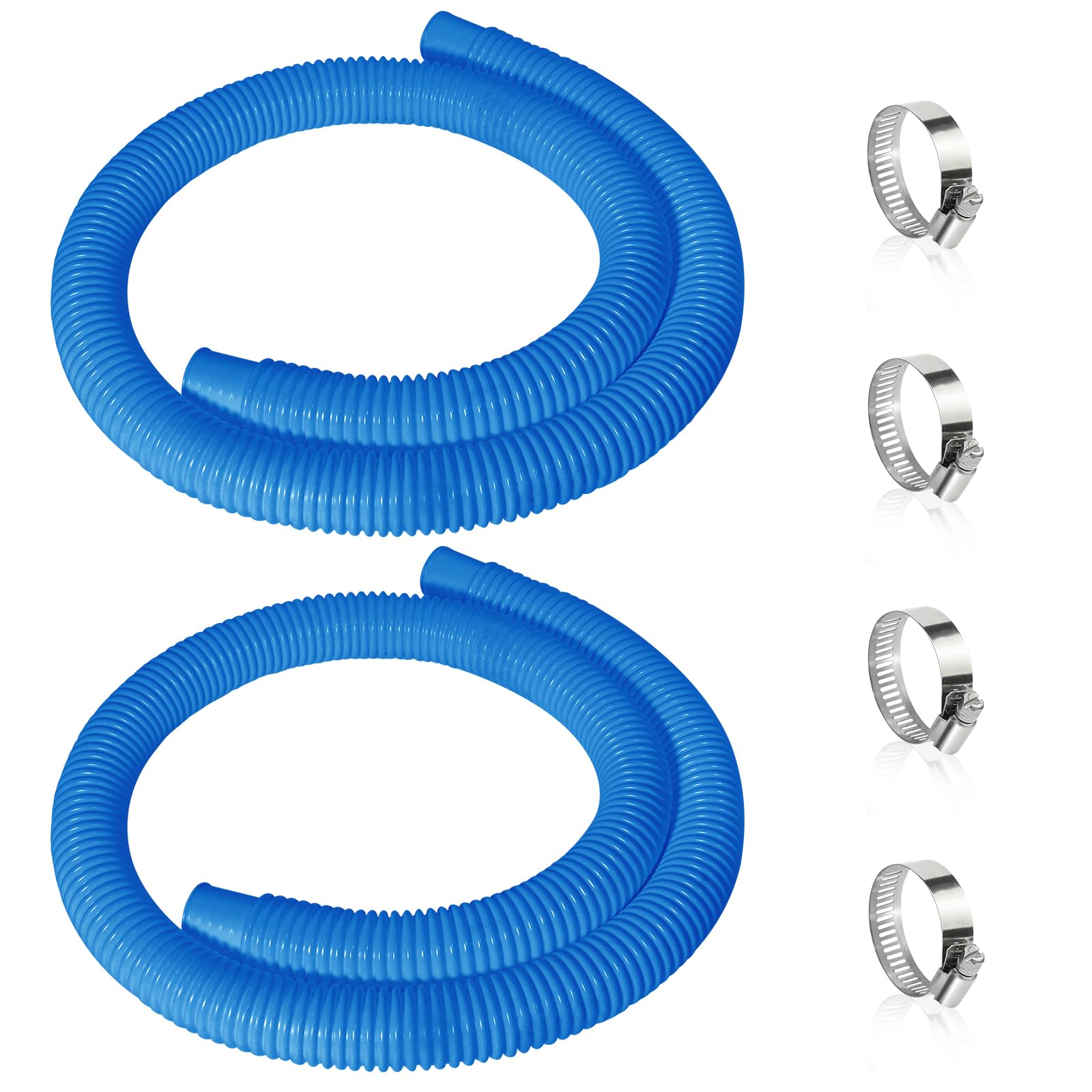 Picatu 2-pack 1.25-inch pool hoses, 59 inches long, ready for above-ground pool setup.