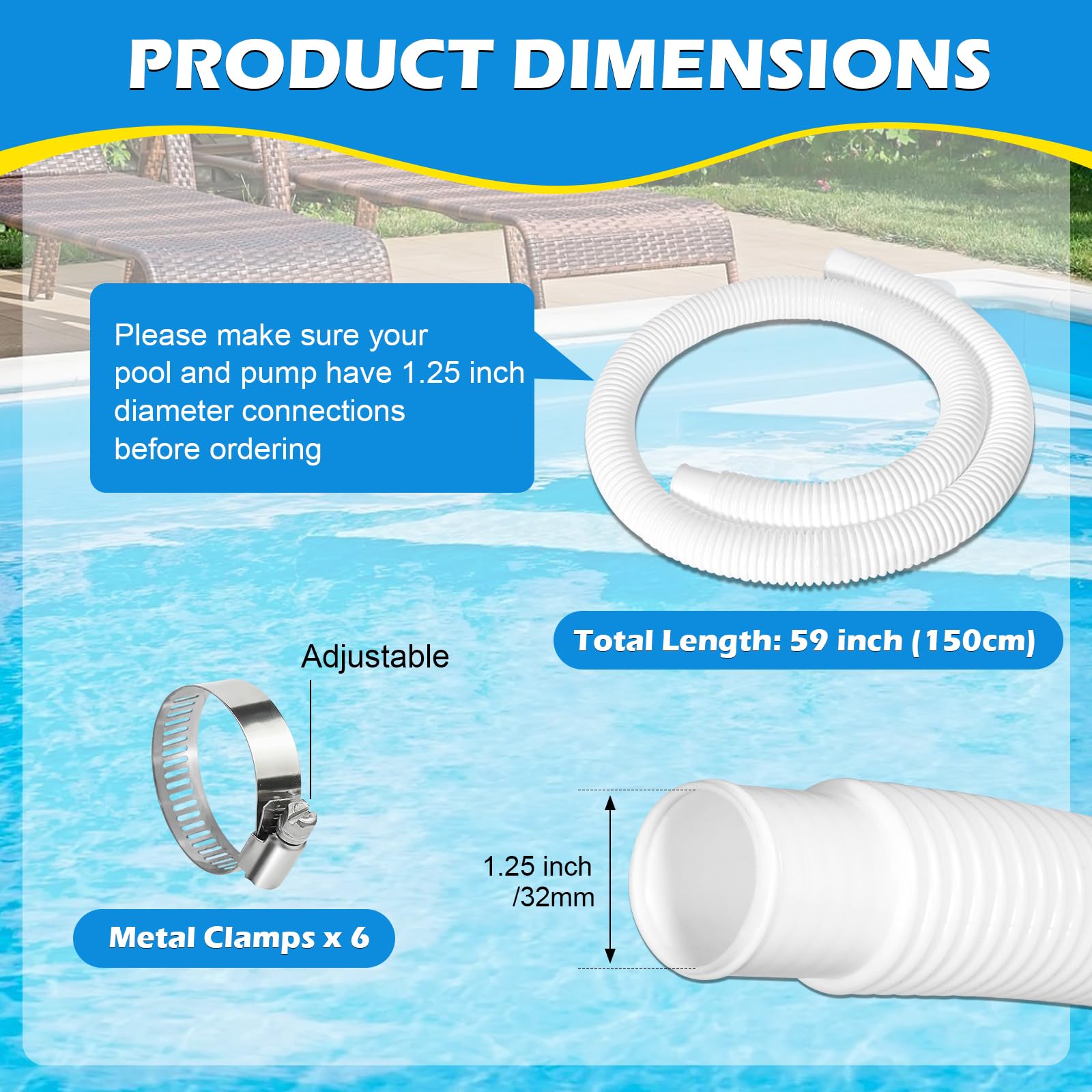 Picatu pool hose 2-pack for quick replacements and extended pool life.