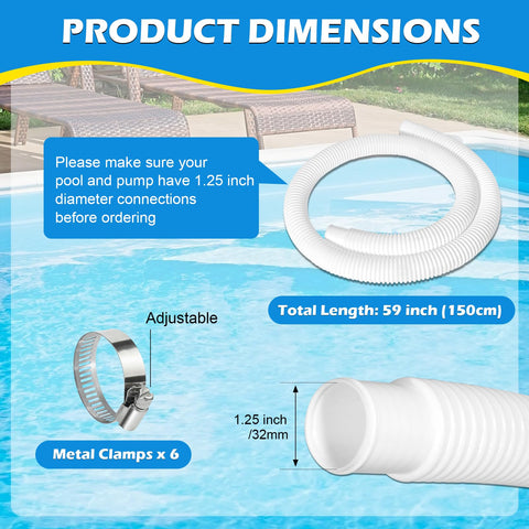 Picatu pool hose 2-pack for quick replacements and extended pool life.